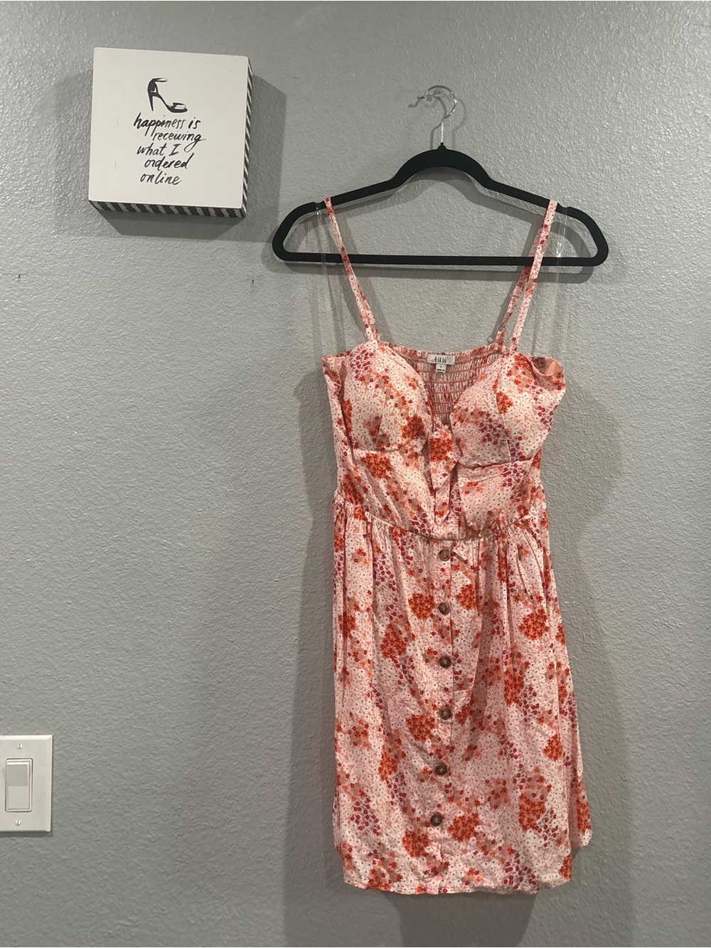 Floral Button-Front Sundress in Coral Pink